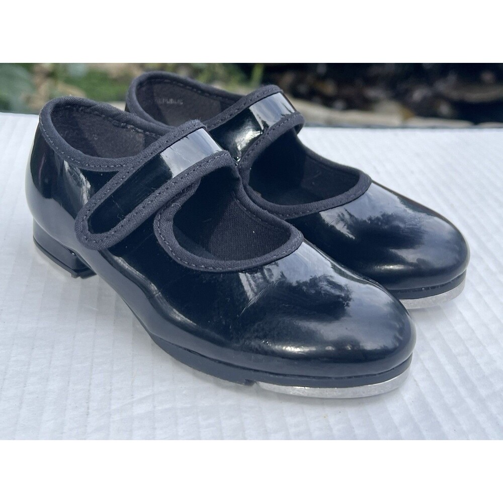 So Danca Kids Tap Shoes Size 8.5 M Black Patent Mary Jane Dance Shoes